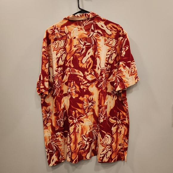 Caribbean NWT Button Up Collared Short Sleeve Tee Tropical Men's XL - Picture 6 of 9